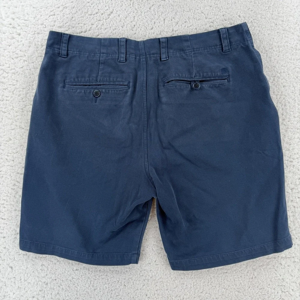 Tori Richard Shorts Mens 34 Blue Chino Stretch Flat Front 9 Inseam Casual Summer